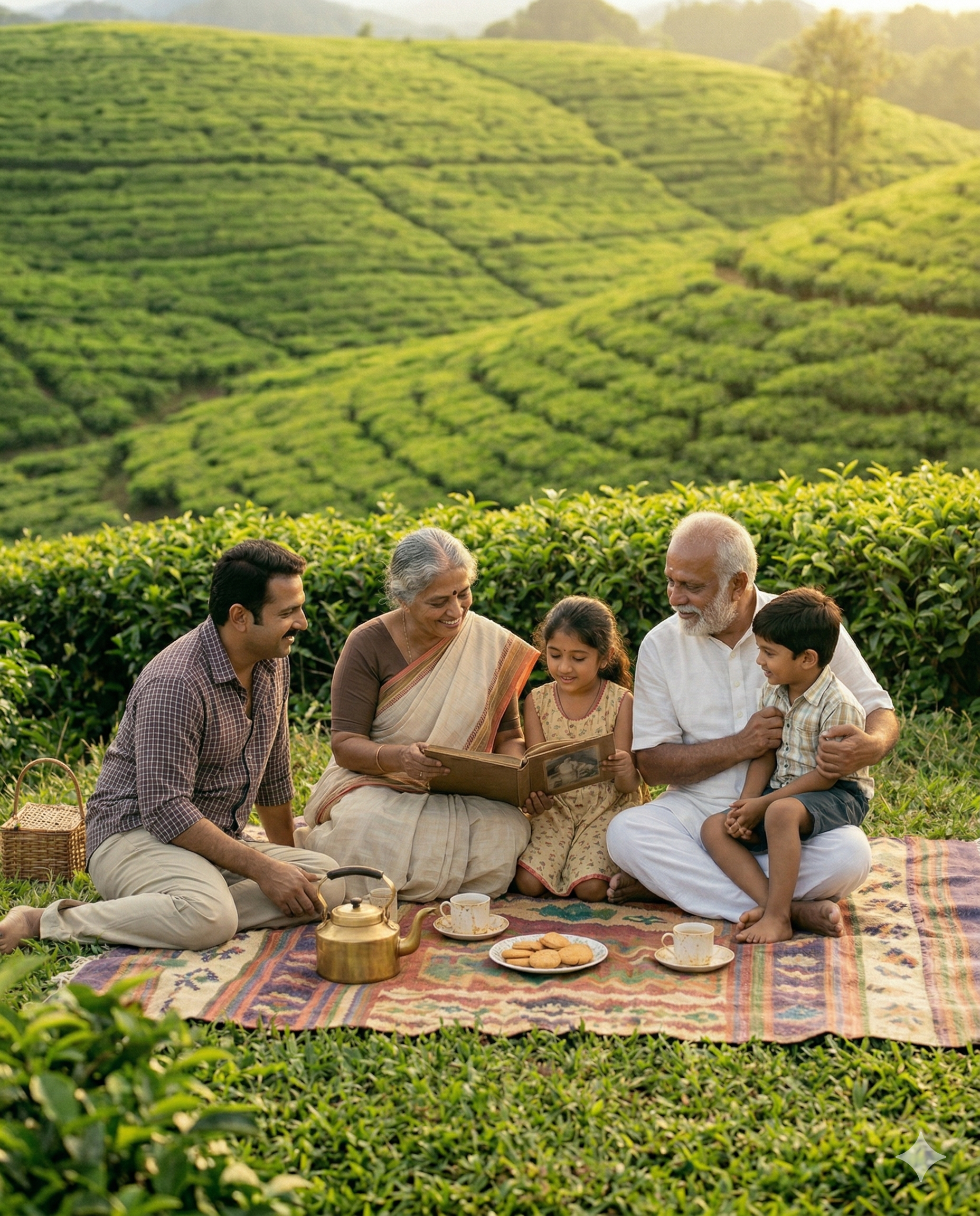 Family spending time together at home